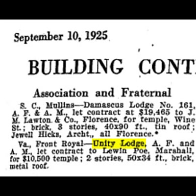 Contract to build brick temple