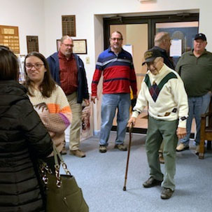 Bill Wood arrives at Unity Masonic Lodge with his family to receive an award on December 15, 2021
