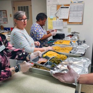 Warren County Senior Center staff hand prepared Easter Lunch food trays to Freemasons to hand to seniors on April 4, 2023