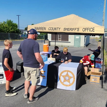 Warren County Sheriff's Office booth at the 3rd Annual Youth Football Camp on June 10, 2023