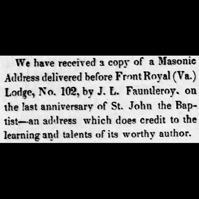Masonic Address