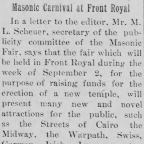 Masonic Carnival at Front&nbsp;Royal