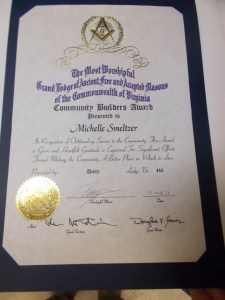 Community Builders Award presented to Michelle Smeltzer on March 4, 2021