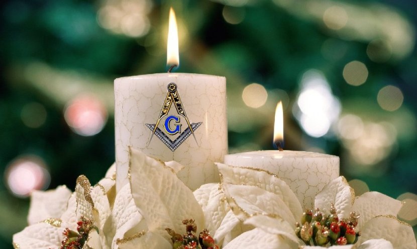 Facebook Cover White Candles with Freemasonry Emblem