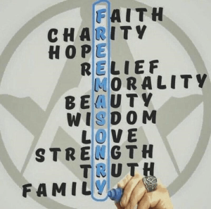 Freemasonry Word Search - Faith, Charity, Hope, Relief, Morality, Beauty, Wisdom, Love, Strength, Truth, Family 