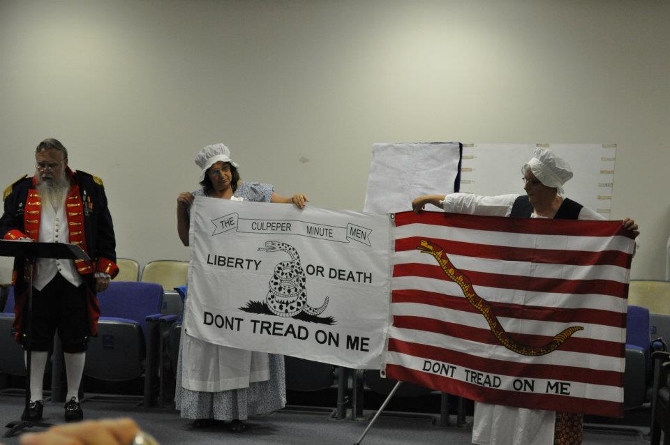 The Shenandoah Valley National Sojourners display original designs of American flags. - at Unity Masonic Lodge No. 146 AF & AM.