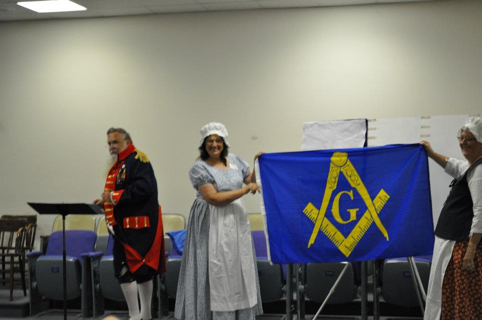 Presenting the Masonic Emblem flag. - at Unity Masonic Lodge No. 146 AF & AM.