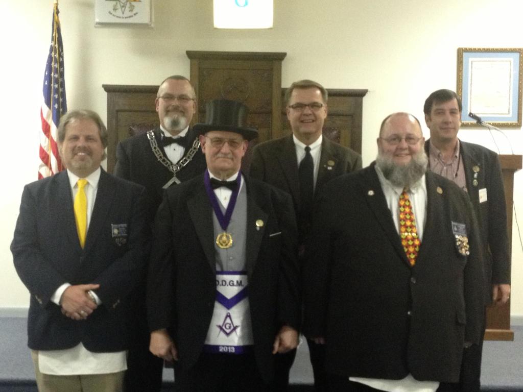 The Masters of District 3 at Unity Lodge after the official visit of Deputy District Grand Master Joel Ratliff.
