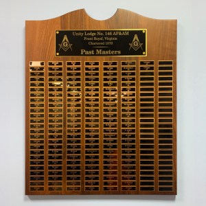 List of Past Masters of Unity Lodge No 146 AF & AM Front Royal, Virginia Chartered 1870