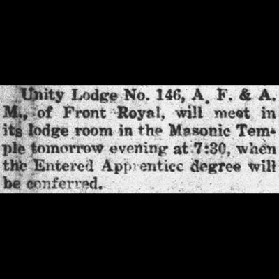 Entered Apprentice Degree