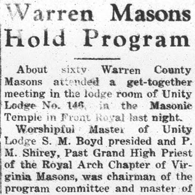 Warren Masons Hold&nbsp;Program