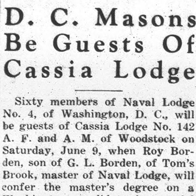 D. C. Masons Be Guests Of Cassia&nbsp;Lodge