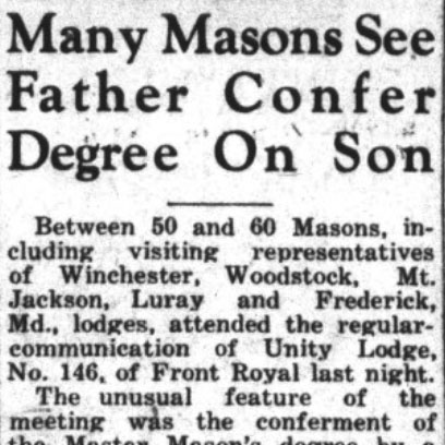 Many Masons See Father Confer Degree On&nbsp;Son