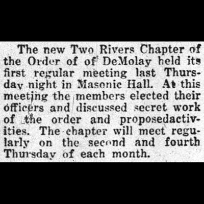 DeMolay’s First Meeting