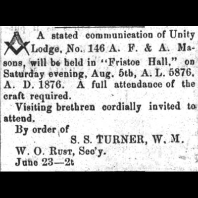 Fristoe Hall Stated&nbsp;Communication