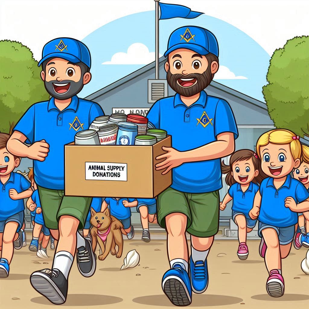 Unity Lodge No. 146 Supports Girls on the Run’s Animal Shelter Donation Drive